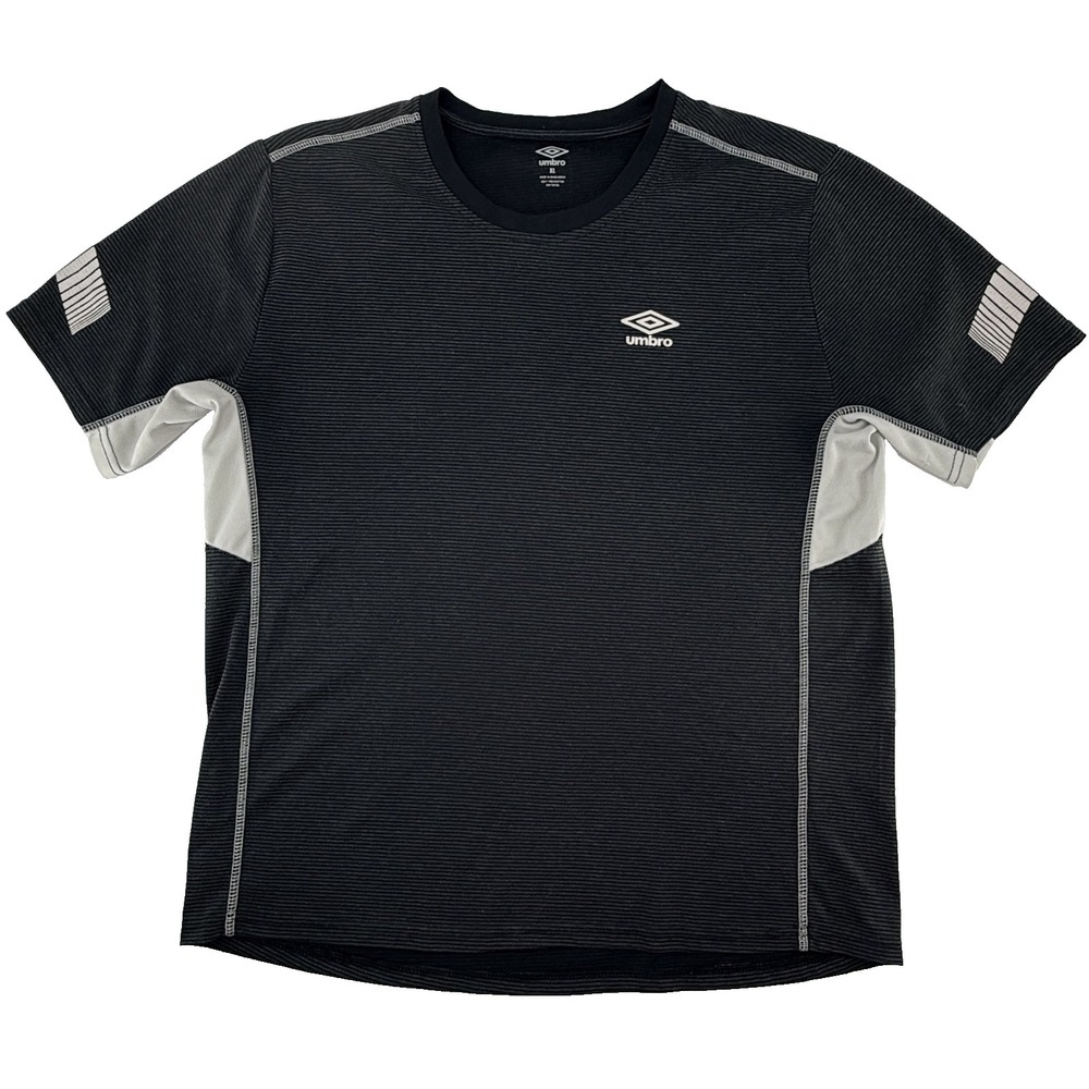 Umbro Men's XL Black‎ Athletic Tee Short Sleeve Soccer Striped